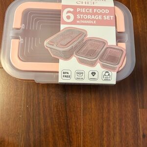 Phantom chef 6 pc food storage set w/ handle